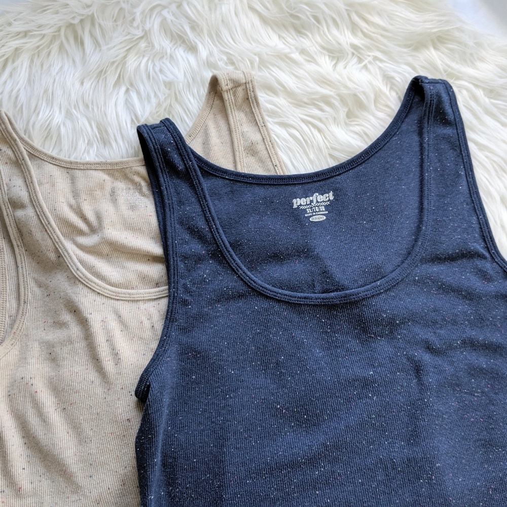 Set of 2 color fleck perfect tanks